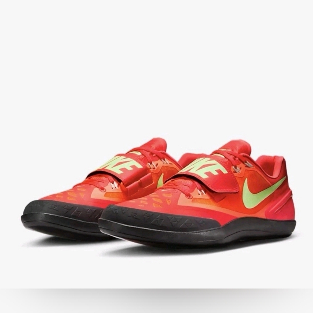 The Nike Zoom Rotational 6 Bright Crimson Lime Throwing Shoes Size 9 FZ9606-600